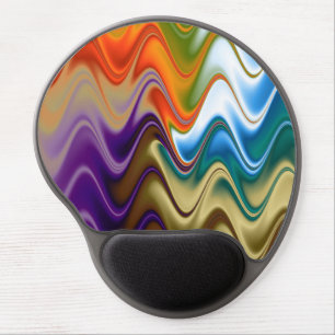 Wavy Multicolor Abstract Gel Mouse Pad