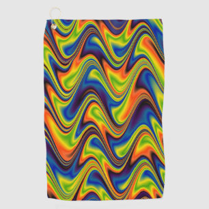 Wavy Multicolor Abstract Golf Towel