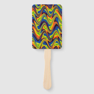 Wavy Multicolor Abstract Hand Fan