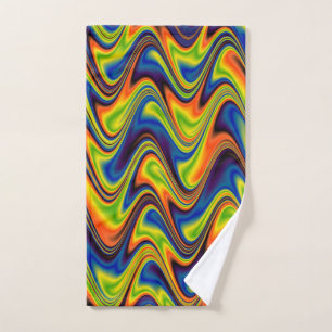 Wavy Multicolor Abstract Hand Towel