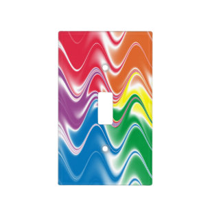 Wavy Multicolor Abstract Light Switch Cover
