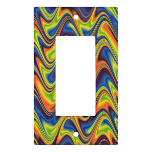Wavy Multicolor Abstract Light Switch Cover