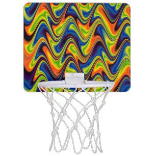 Wavy Multicolor Abstract Mini Basketball Hoop