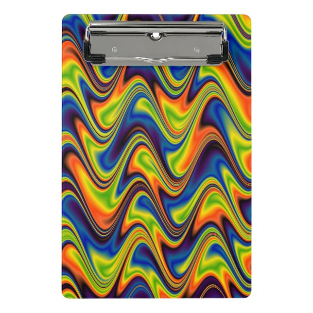 Wavy Multicolor Abstract Mini Clipboard (Front)