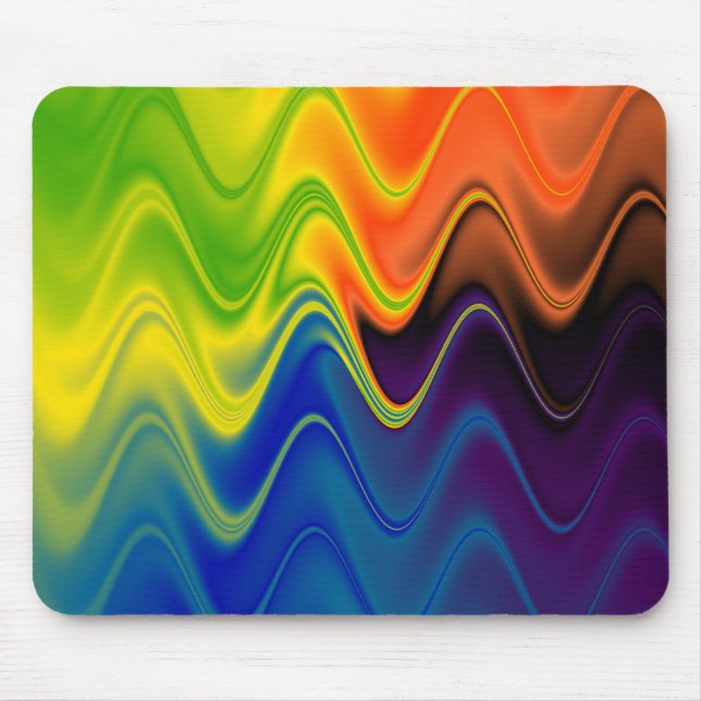 Wavy Multicolor Abstract Mouse Pad (Front)