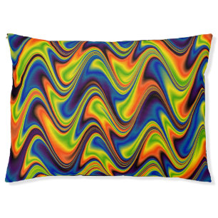 Wavy Multicolor Abstract Outdoor Pet Bed