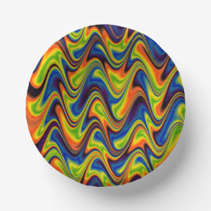 Wavy Multicolor Abstract Paper Bowls