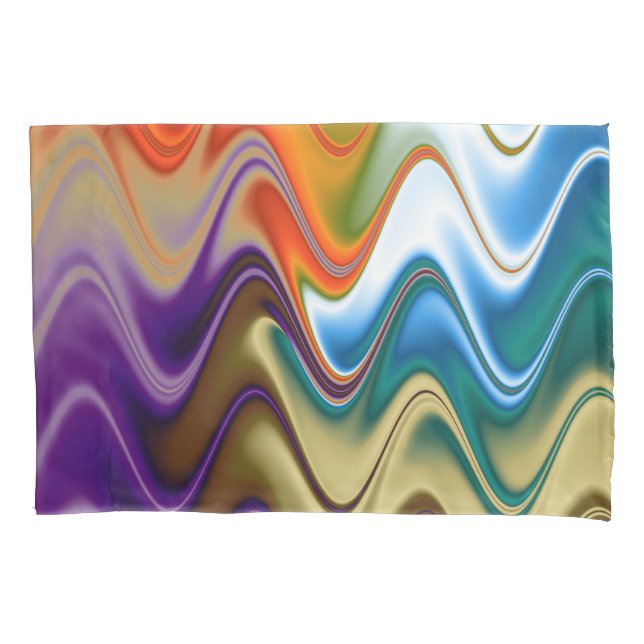 Wavy Multicolor Abstract Pillowcase (Front)