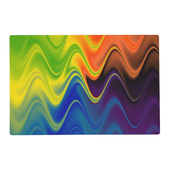 Wavy Multicolor Abstract Placemat (Front)