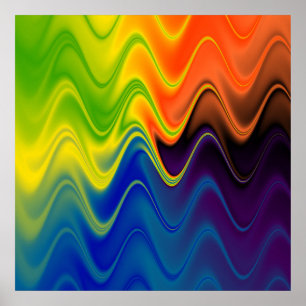 Wavy Multicolor Abstract Poster