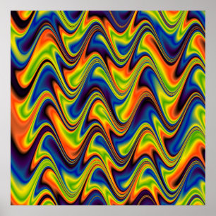 Wavy Multicolor Abstract Poster