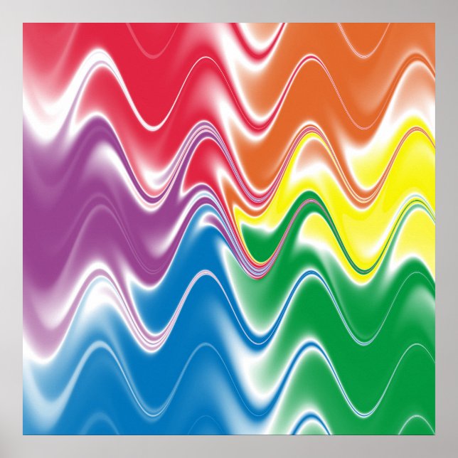Wavy Multicolor Abstract Poster (Front)