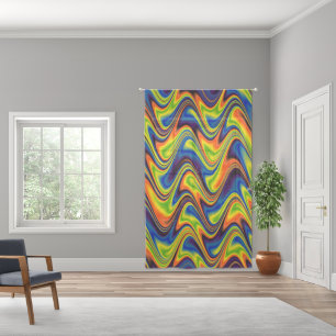Wavy Multicolor Abstract Sheer Curtains