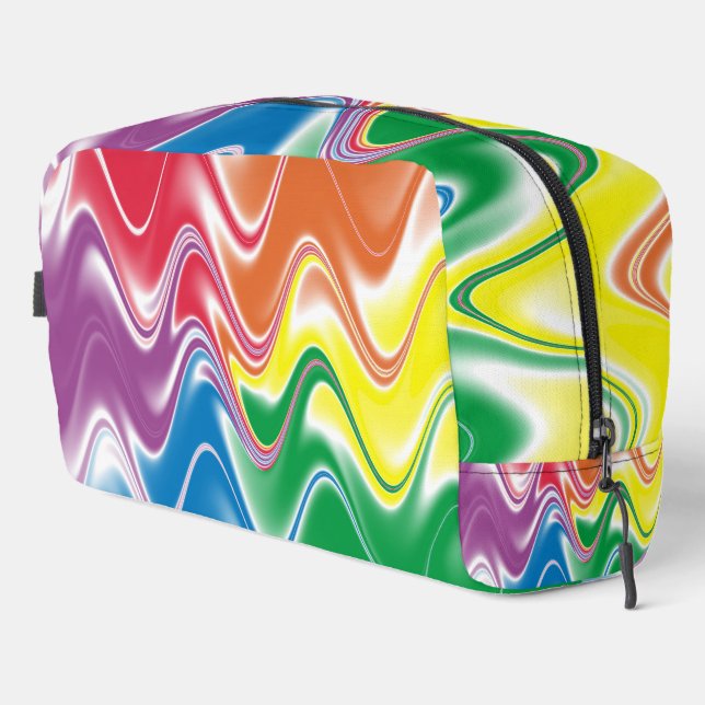 Wavy Multicolor Abstract Toiletry Bag (Right Corner)