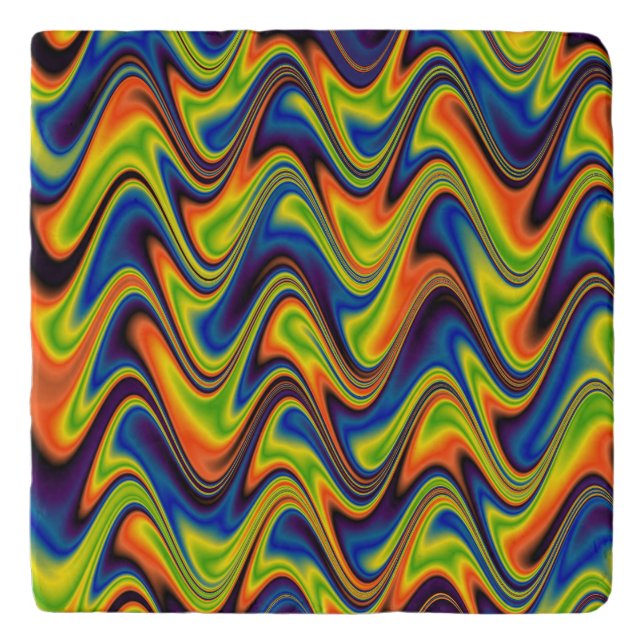 Wavy Multicolor Abstract Trivet (Front)
