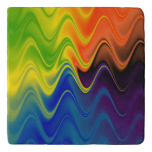 Wavy Multicolor Abstract Trivet