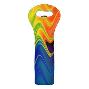 Wavy Multicolor Abstract Wine Bag