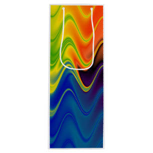 Wavy Multicolor Abstract Wine Gift Bag