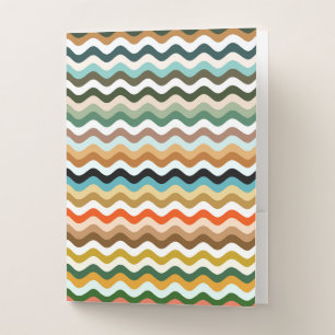 Wavy Multicolor Pattern  Pocket Folder