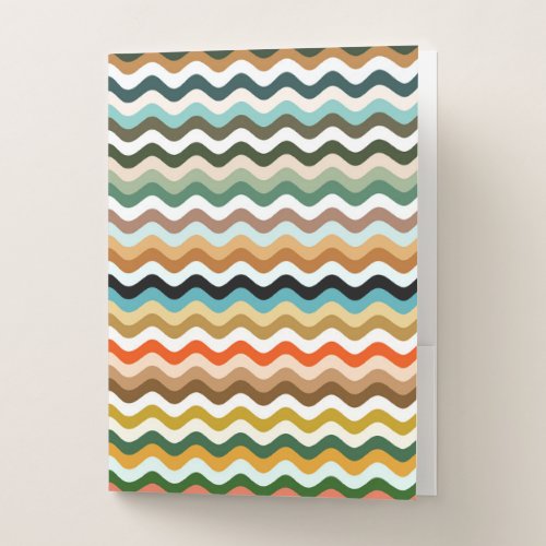 Wavy Multicolor Pattern  Pocket Folder