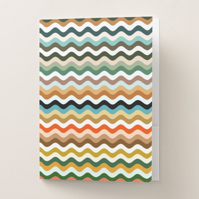 Wavy Multicolor Pattern  Pocket Folder (Front)