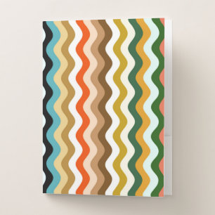 Wavy Multicolor Pattern  Pocket Folder