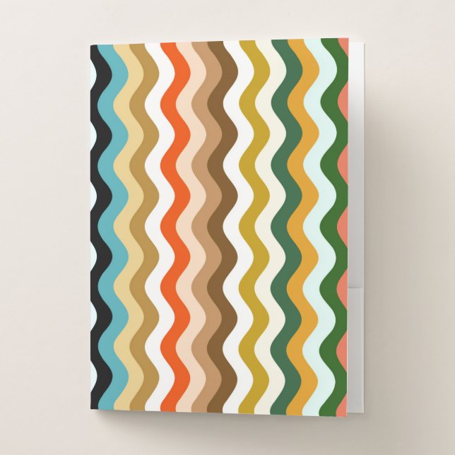 Wavy Multicolor Pattern  Pocket Folder (Front)