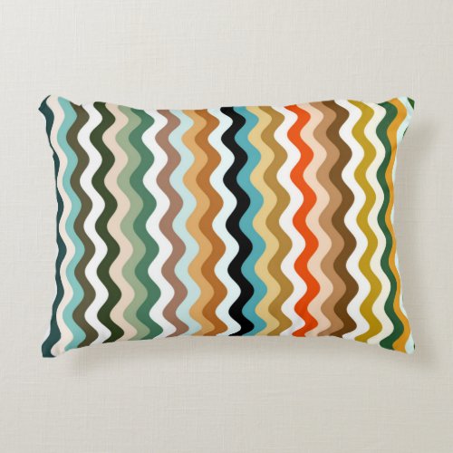 Wavy Multicolor Pattern Throw Pillow