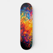 Wavy Multicolored Flames of Color Abstract Paint