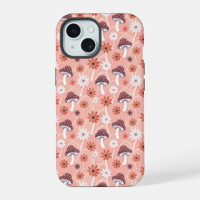 Wavy Mushroom garden Iphone Case (Back)