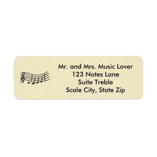 Wavy Music Notes Scale Address Labels