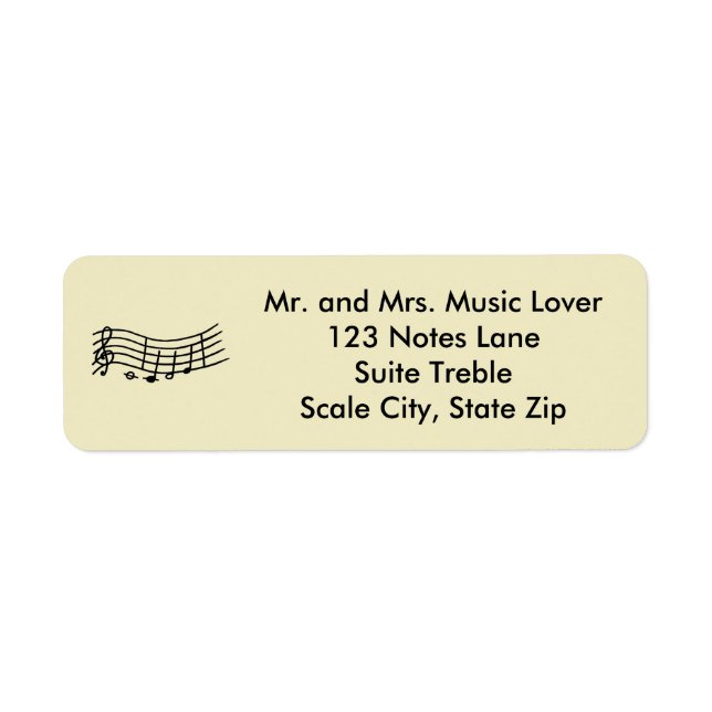 Wavy Music Notes Scale Address Labels (Front)