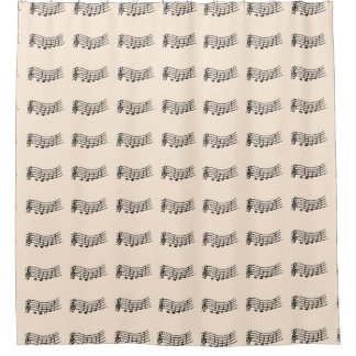 Wavy Music Notes Scale Custom Shower Curtains