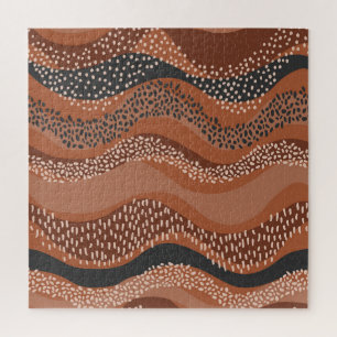Wavy Natural Geo: Minimalist Seamless. Jigsaw Puzzle