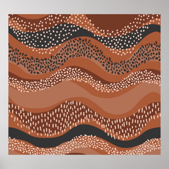 Wavy Natural Geo: Minimalist Seamless. Poster (Front)