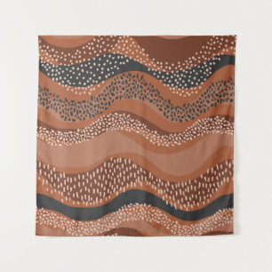Wavy Natural Geo: Minimalist Seamless. Tapestry