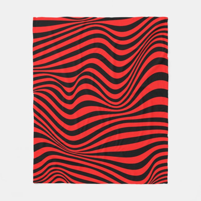 Wavy Optical Illusion Pattern      Fleece Blanket (Front)