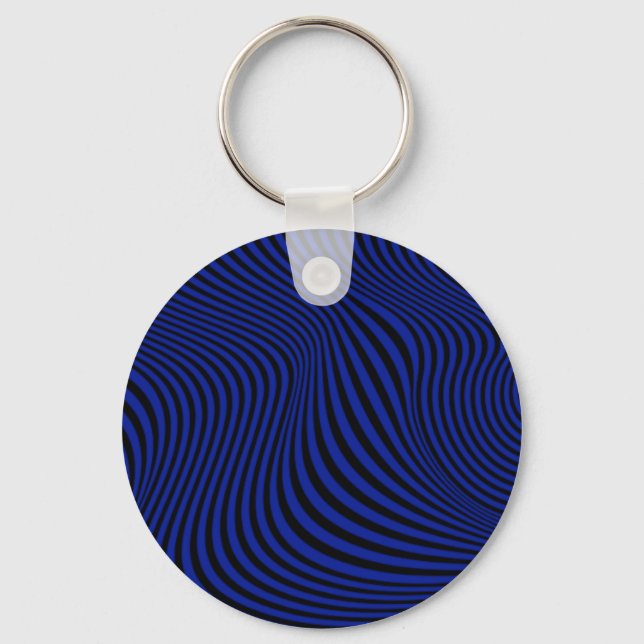 Wavy Optical Illusion Pattern        Keychain (Front)