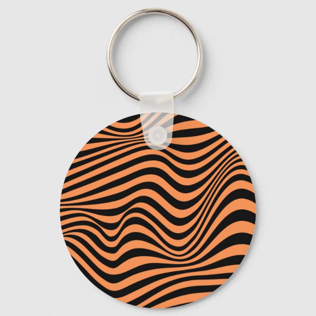 Wavy Optical Illusion Pattern Keychain (Front)