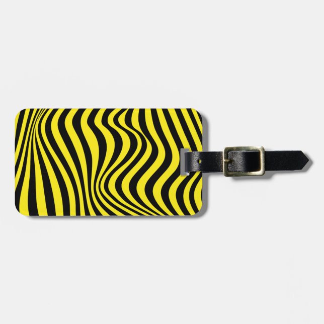 Wavy Optical Illusion Pattern         Luggage Tag (Front Horizontal)