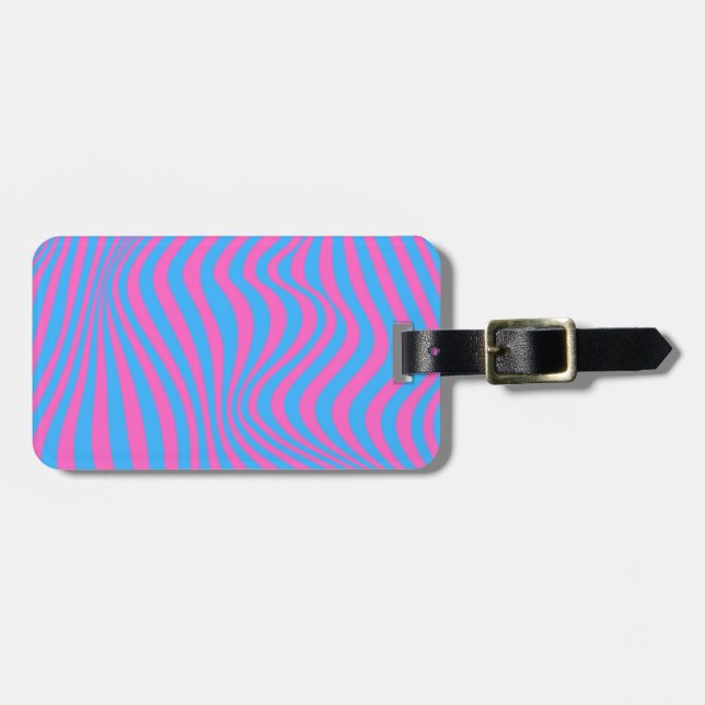 Wavy Optical Illusion Pattern   Luggage Tag (Front Horizontal)