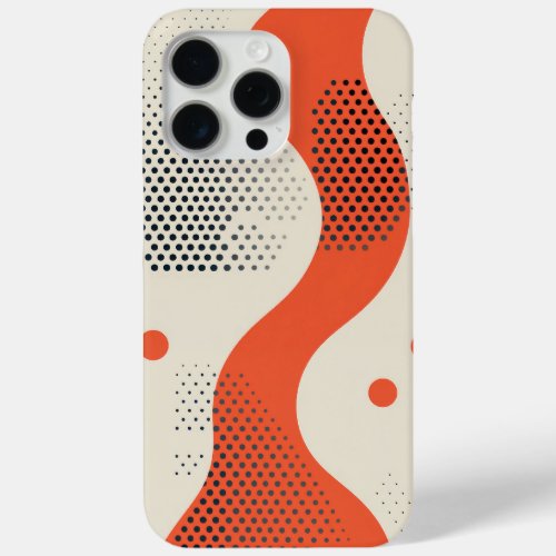 Wavy orange shape with black dots iPhone 15 pro max case