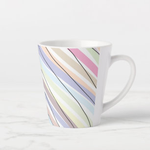 Wavy Pastel Colors Latte Mug