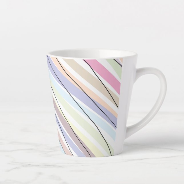 Wavy Pastel Colors  Latte Mug (Right)