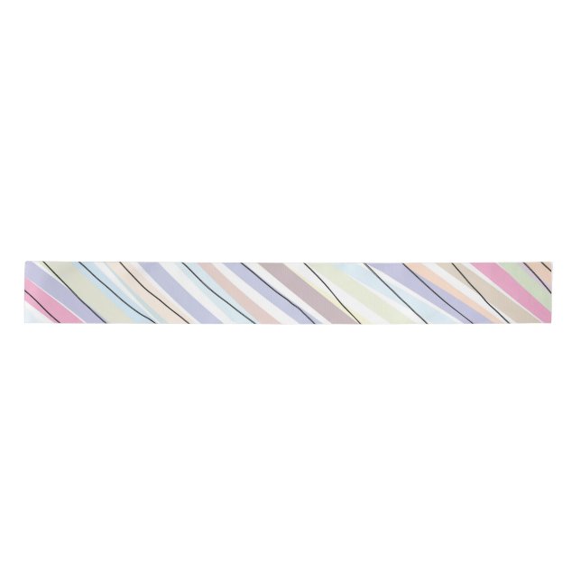 Wavy Pastel Colors  Satin Ribbon (Front)