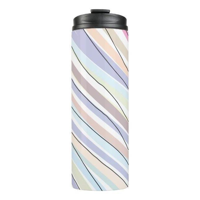Wavy Pastel Colors  Thermal Tumbler (Front)