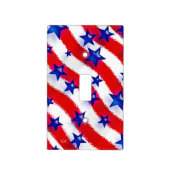 Wavy Patriotic Blue Stars Over Red & White Stripes Light Switch Cover (Front)