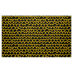 Wavy Pattern - Amber on White Fabric