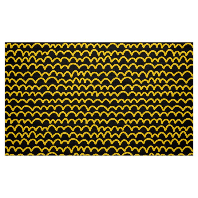 Wavy Pattern - Amber on White Fabric (Fat Quarter)