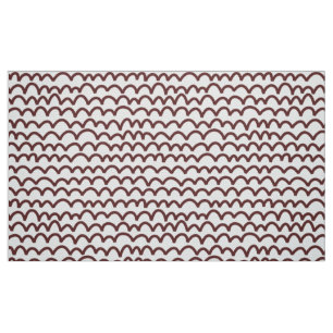 Wavy Pattern - Dark Brown on White Fabric